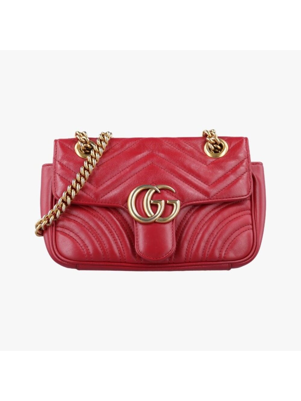 Gucci GG Marmont Red Leather Shoulder Bag
